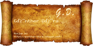 Günther Dóra névjegykártya